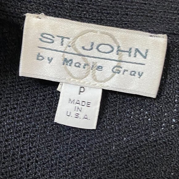 St. John Black Gold Wool Blend Button Up Cardigan Sweater - Picture 7 of 7